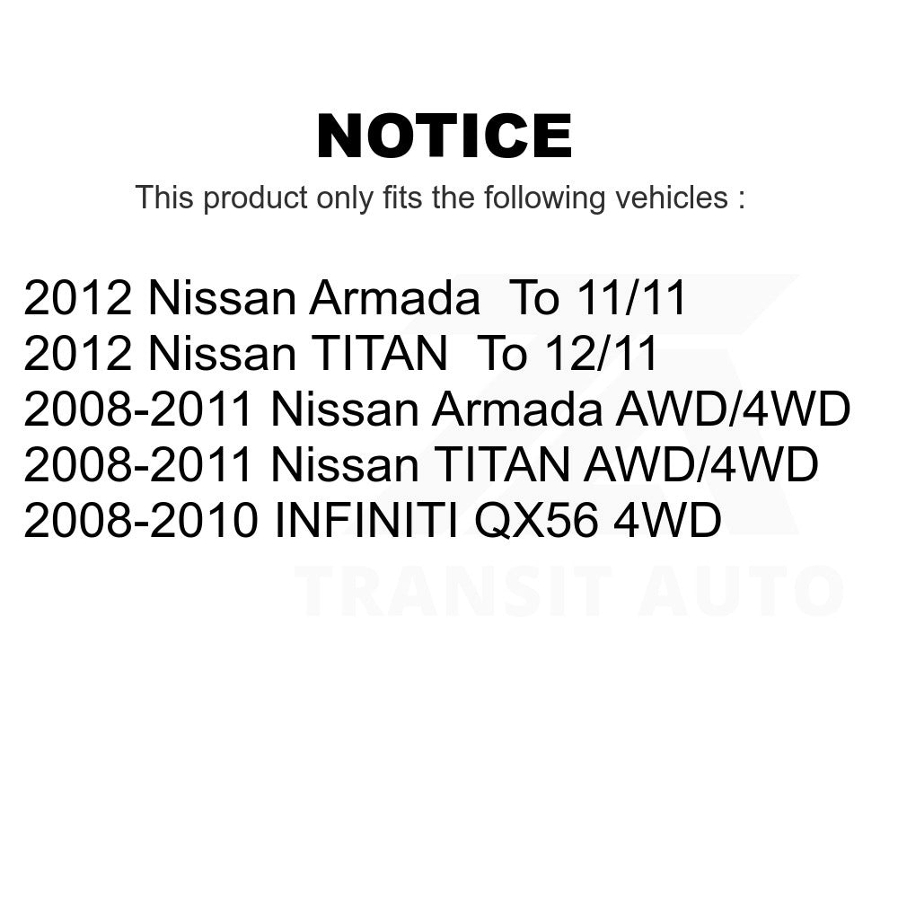 Front Wheel Bearing And Hub Assembly Pair For Nissan Titan Armada Infiniti QX56