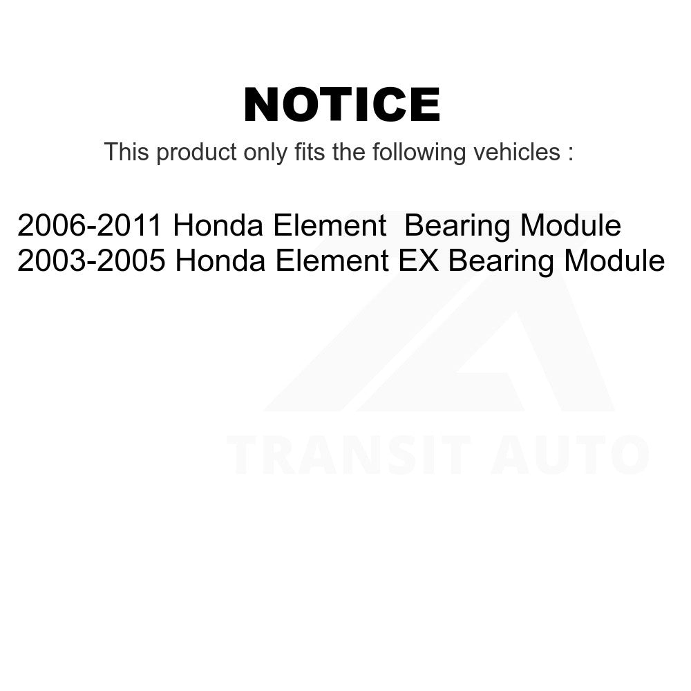 Rear Wheel Bearing Assembly Kit For Honda Element Module