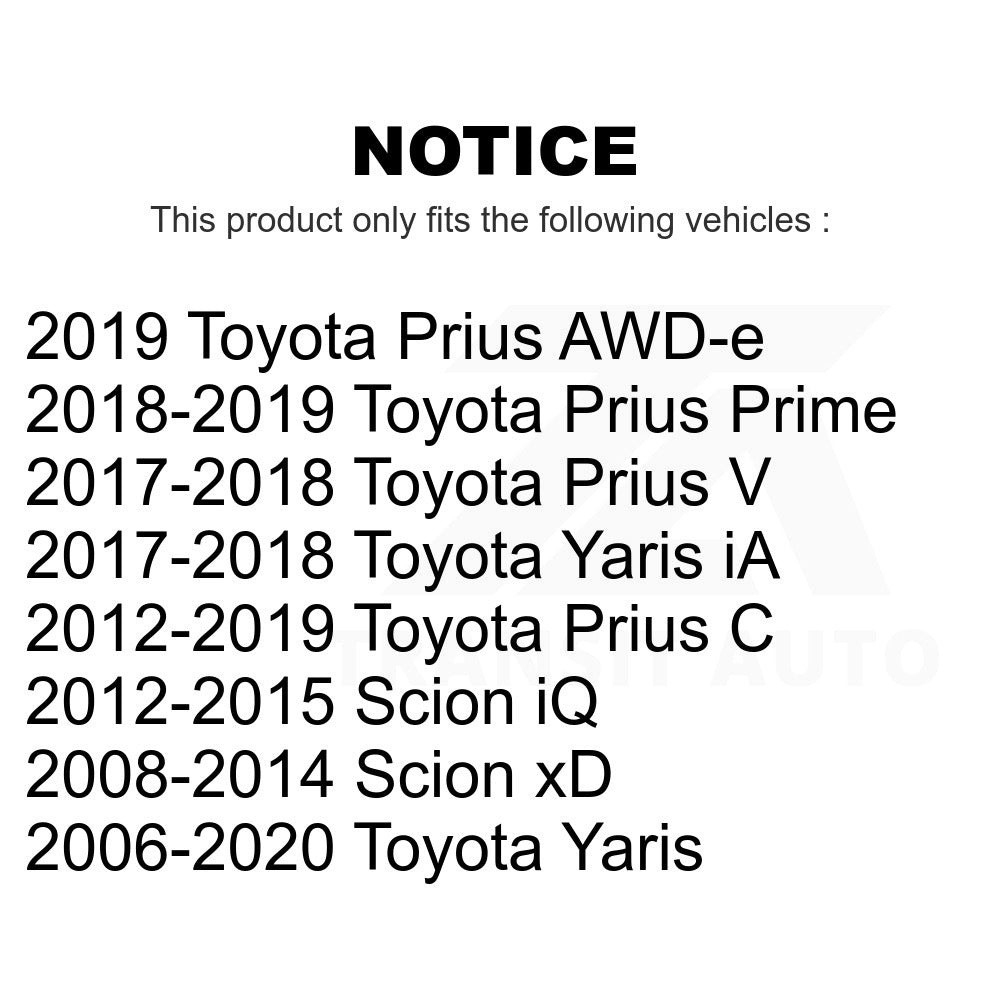 Front Wheel Bearing Pair For Toyota Yaris Prius C Scion xD iA Prime V iQ AWD-e