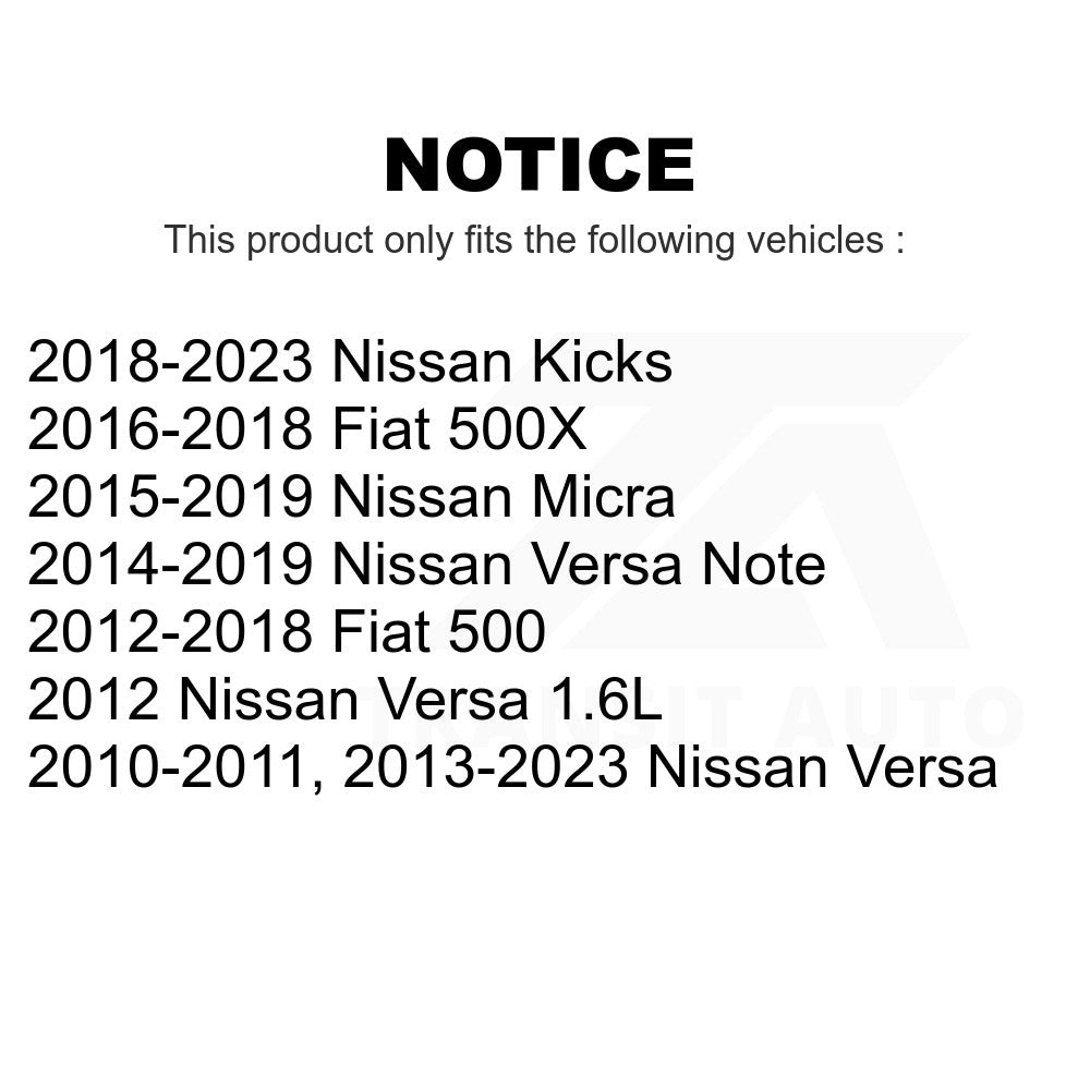 Front Wheel Bearing Pair For Nissan Versa Note Fiat 500 Kicks 500X Micra