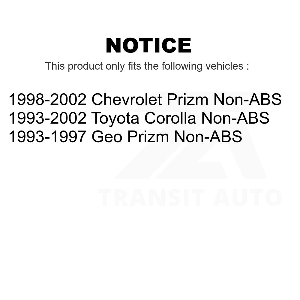 Rear Wheel Bearing And Hub Assembly Pair For Toyota Corolla Prizm Chevrolet Geo