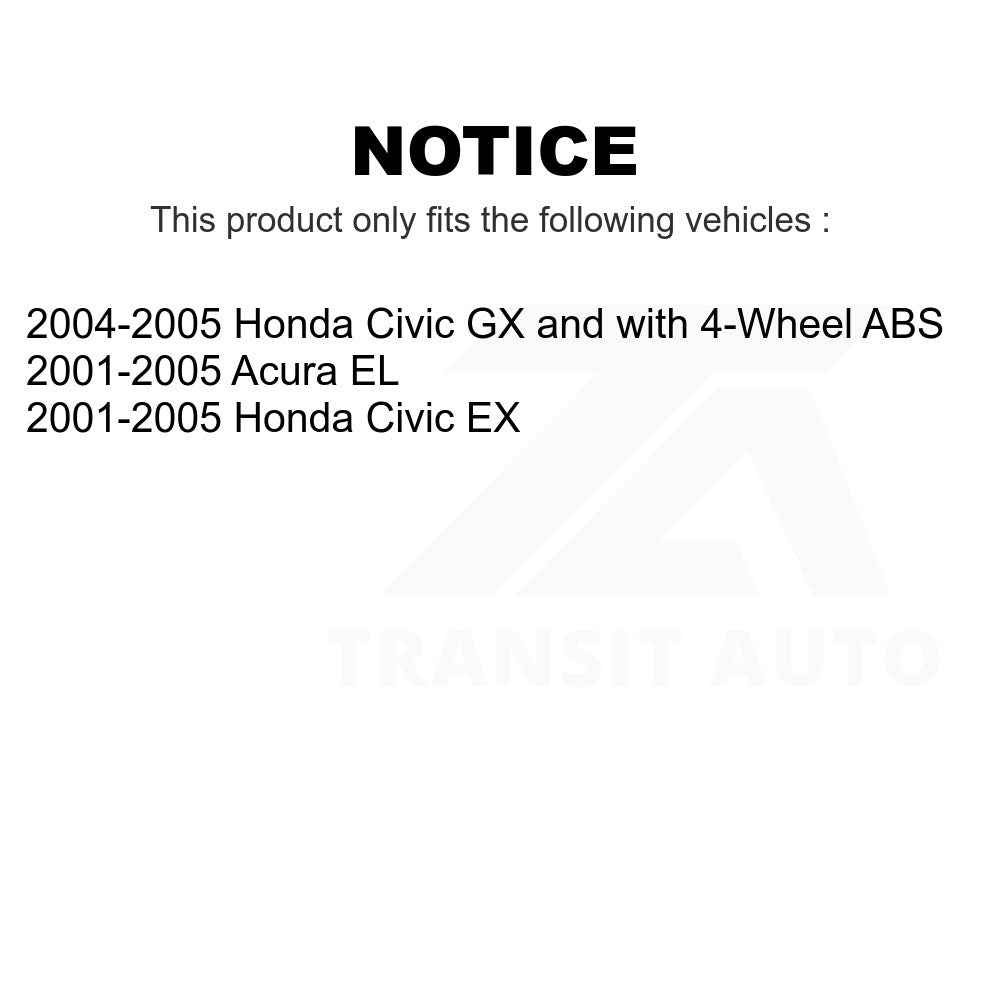 Rear Wheel Bearing And Hub Assembly Pair For Honda Civic Acura EL