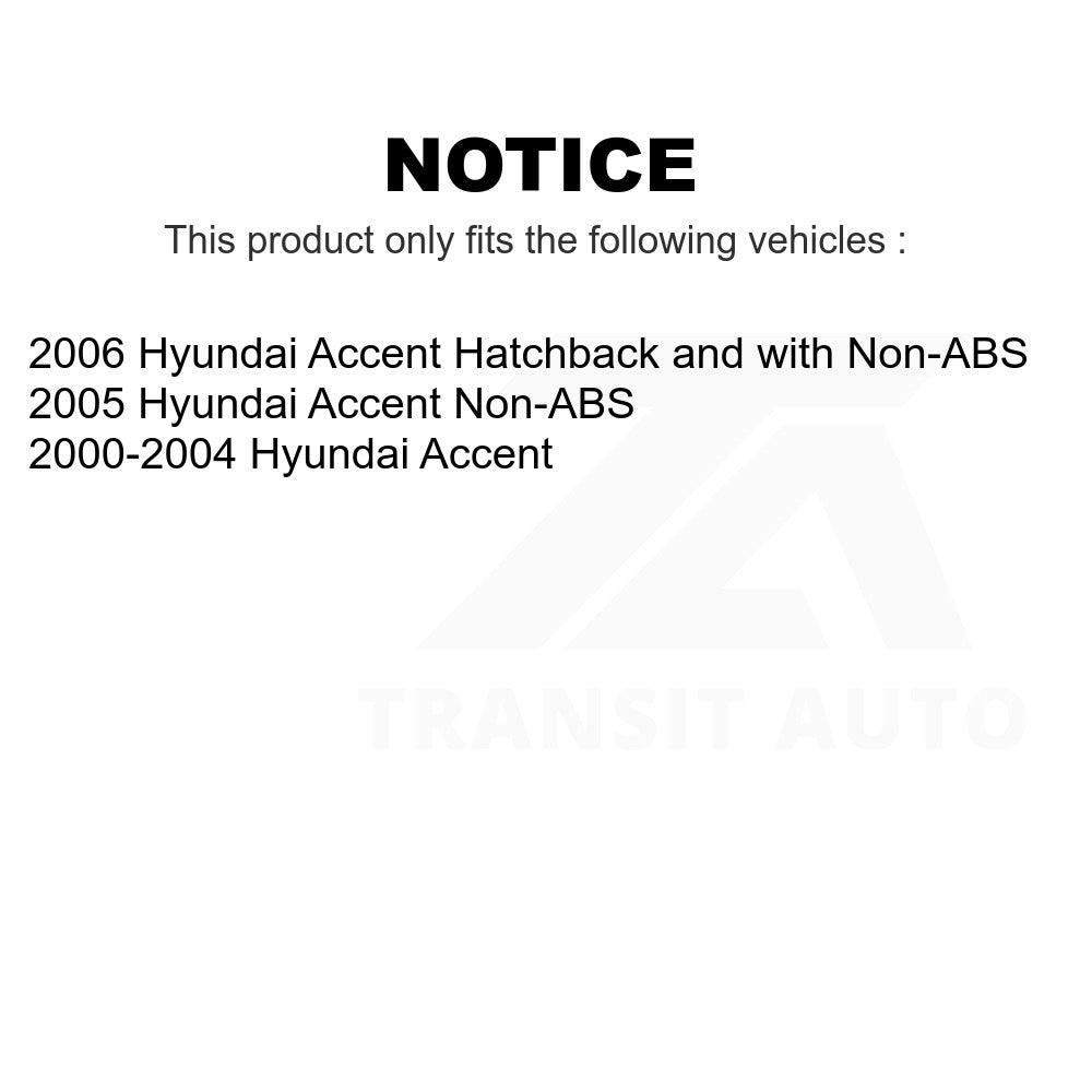 Rear Wheel Bearing And Hub Assembly Pair For Hyundai Accent