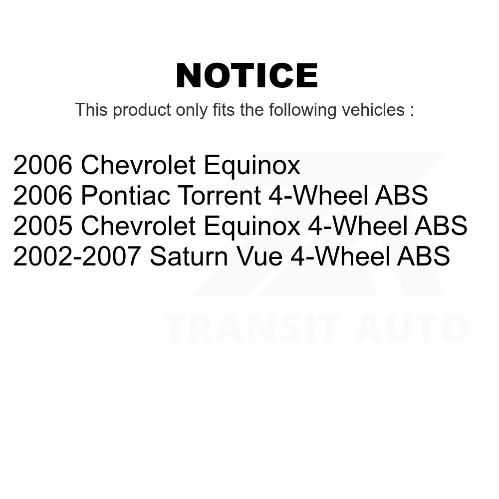 Rear Wheel Bearing & Hub Assembly Pair For Saturn Vue Chevrolet Equinox Pontiac