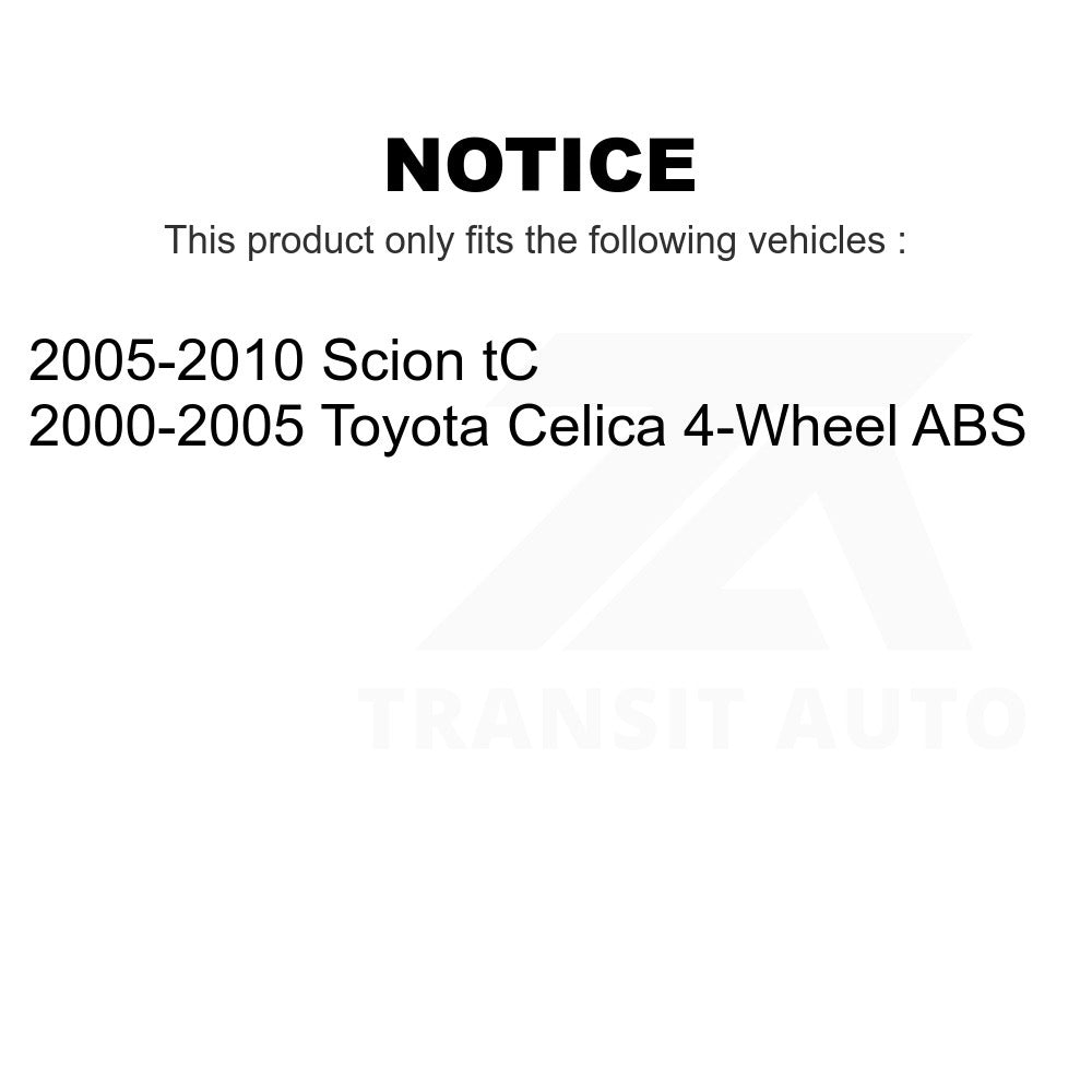 Rear Wheel Bearing And Hub Assembly Pair For Scion tC Toyota Celica