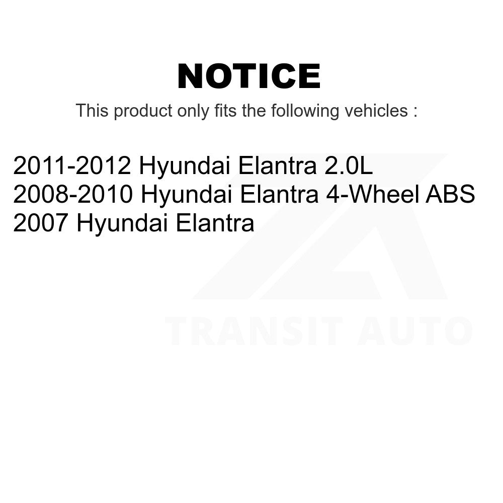 Rear Wheel Bearing And Hub Assembly Pair For Hyundai Elantra