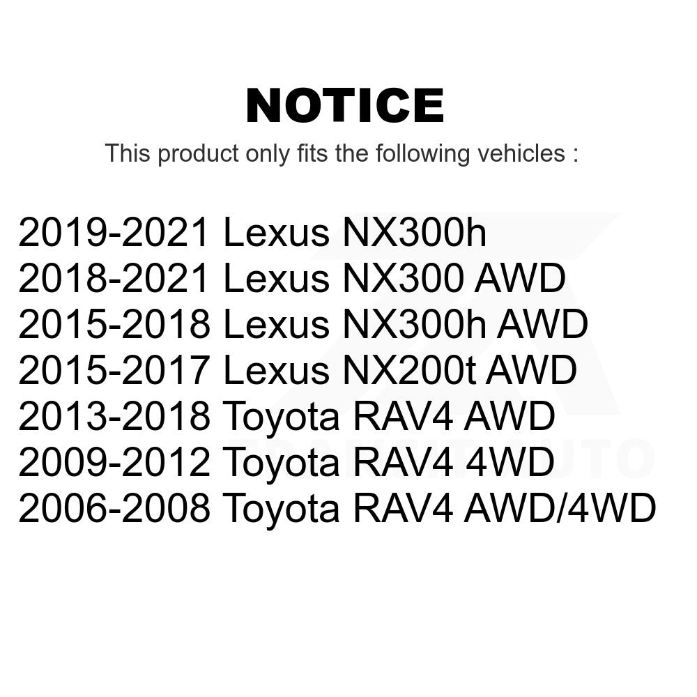 Rear Wheel Bearing & Hub Assembly Pair For Toyota RAV4 Lexus NX200t NX300 NX300h