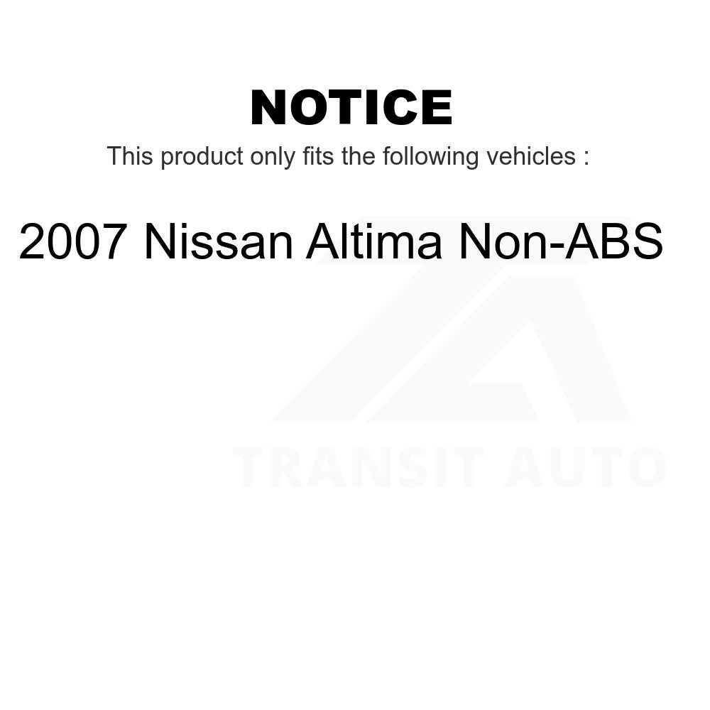 Rear Wheel Bearing And Hub Assembly Pair For 2007 Nissan Altima Non-ABS