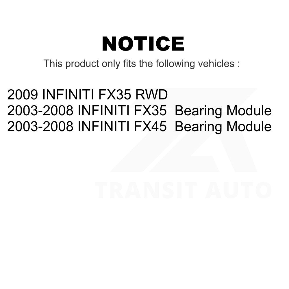 Rear Wheel Bearing Assembly Pair For Infiniti FX35 FX45 INFINITI