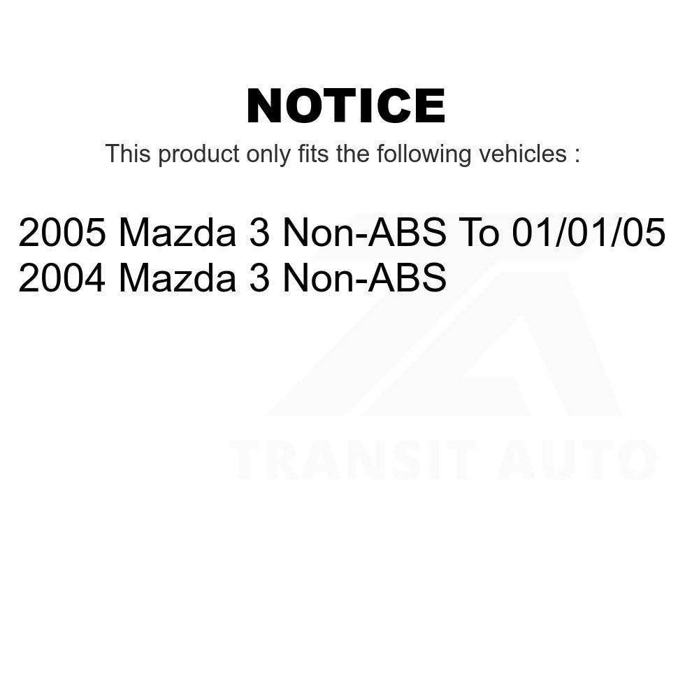 Front Rear Wheel Bearing & Hub Assembly Kit For Mazda 3 Non-ABS