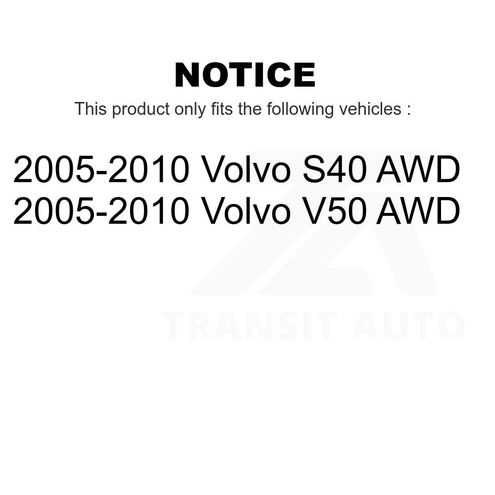 Front Rear Wheel Bearing & Hub Assembly Kit For 2005-2010 Volvo S40 V50 AWD