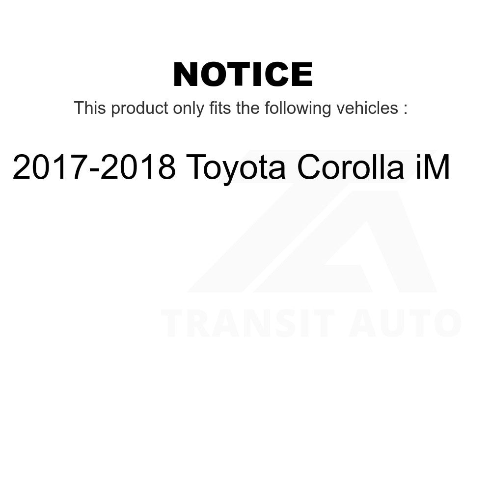 Front Rear Wheel Bearing & Hub Assembly Kit For 2017-2018 Toyota Corolla iM