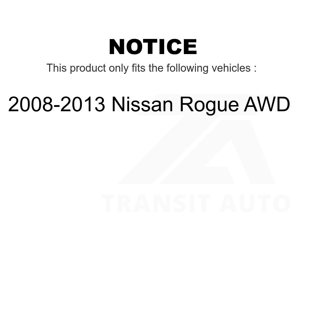 Front Rear Wheel Bearing & Hub Assembly Kit For 2008-2013 Nissan Rogue AWD