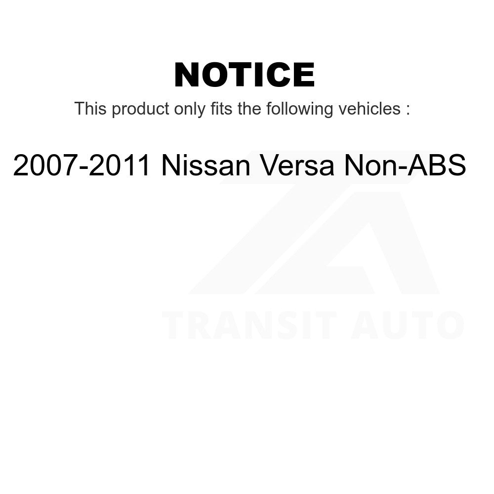 Front Rear Wheel Bearing & Hub Assembly Kit For 2007-2011 Nissan Versa Non-ABS