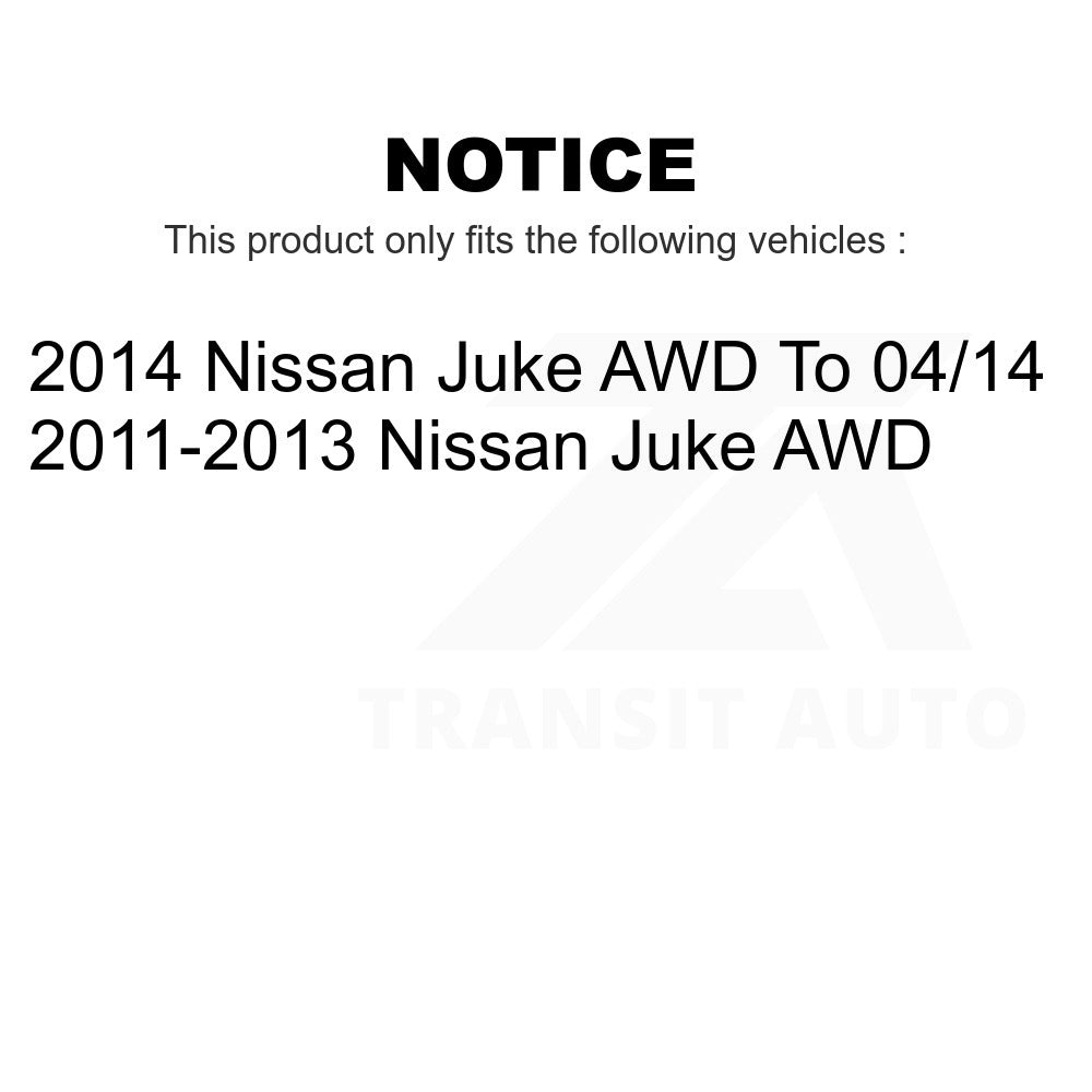 Front Rear Wheel Bearing & Hub Assembly Kit For Nissan Juke AWD