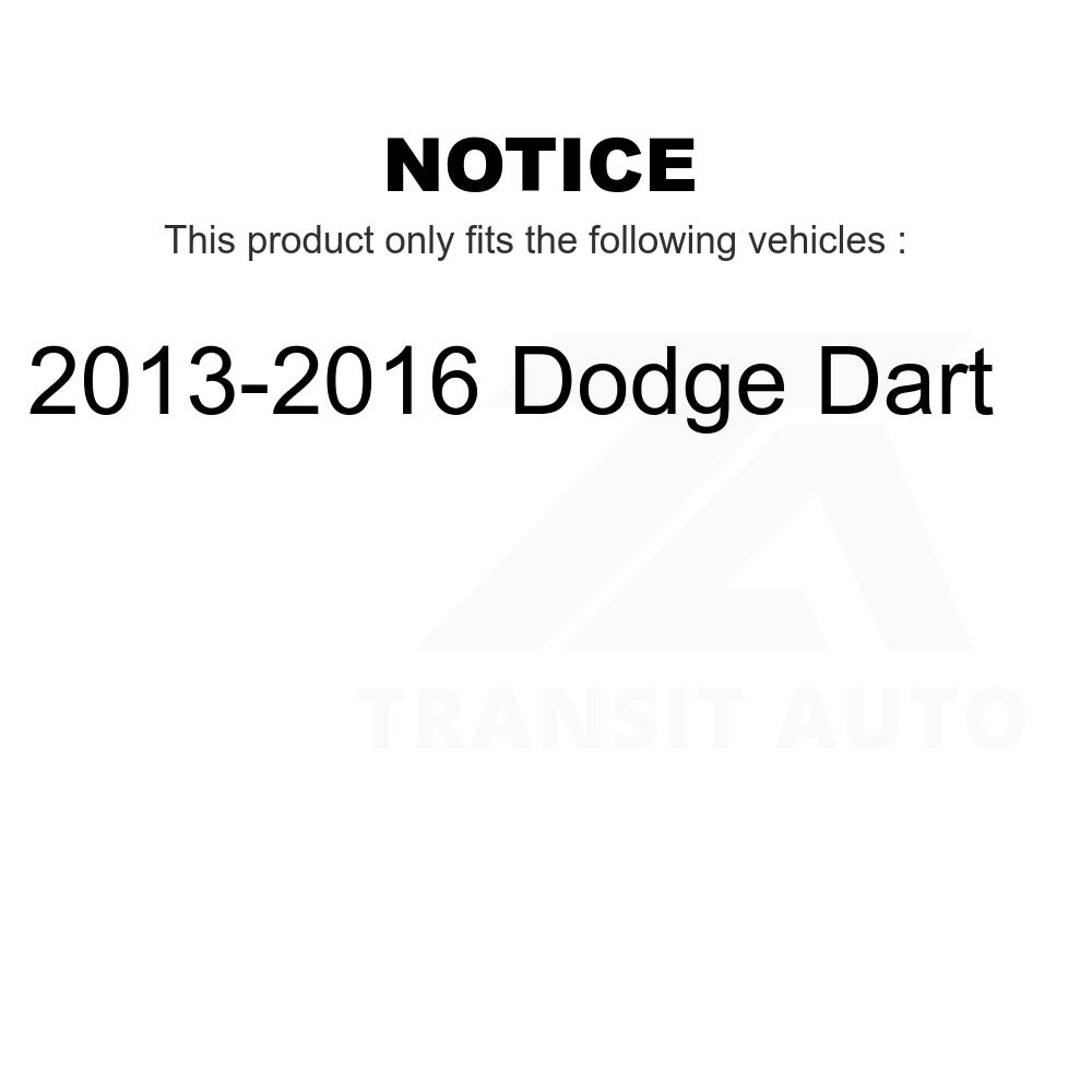 Front Rear Wheel Bearing & Hub Assembly Kit For 2013-2016 Dodge Dart