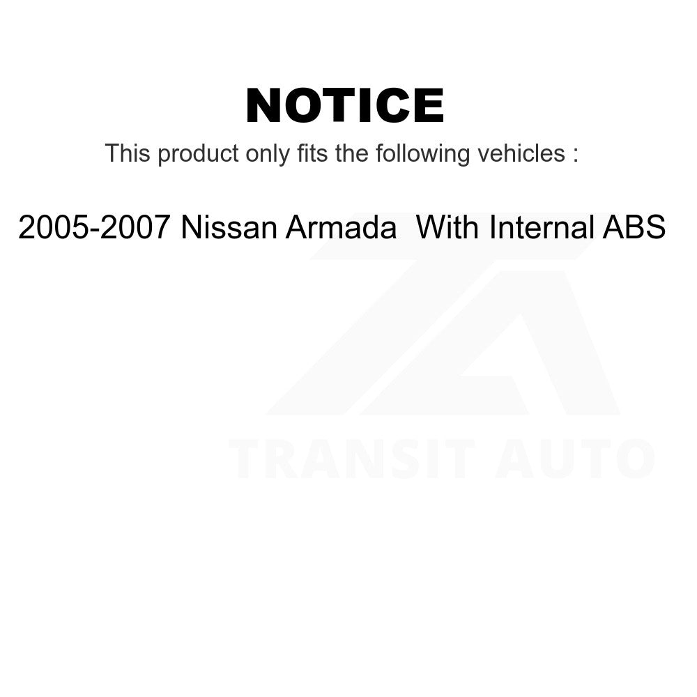 Front Rear Wheel Bearing & Hub Assembly Kit For Nissan Armada With Internal ABS