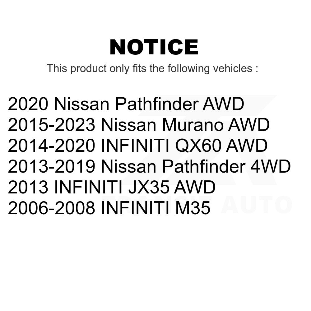 Rear Wheel Bearing Hub Assembly Pair For Nissan Pathfinder Murano INFINITI QX60