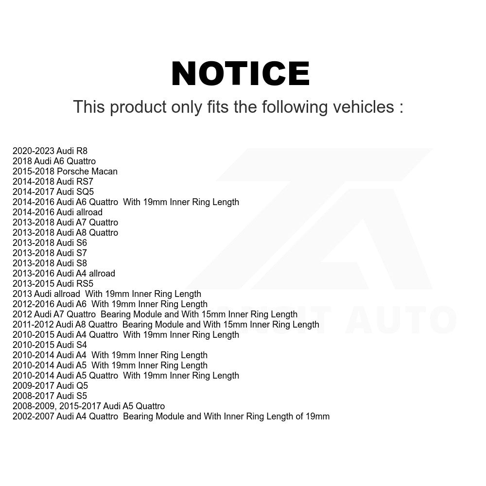 Rear Wheel Bearing Hub Assembly Pair For Audi Q5 A4 Quattro Porsche Macan A6 A5