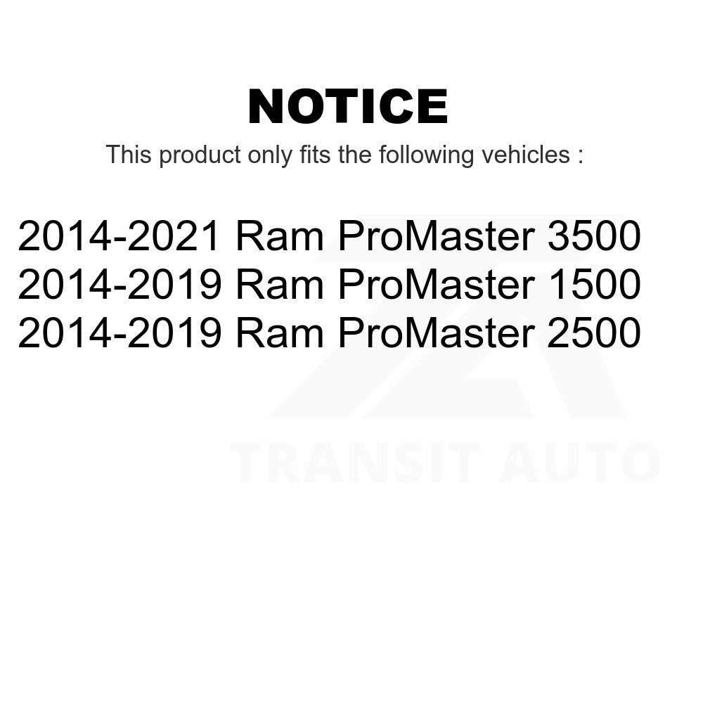 Front Wheel Bearing Pair For Ram ProMaster 1500 2500 3500
