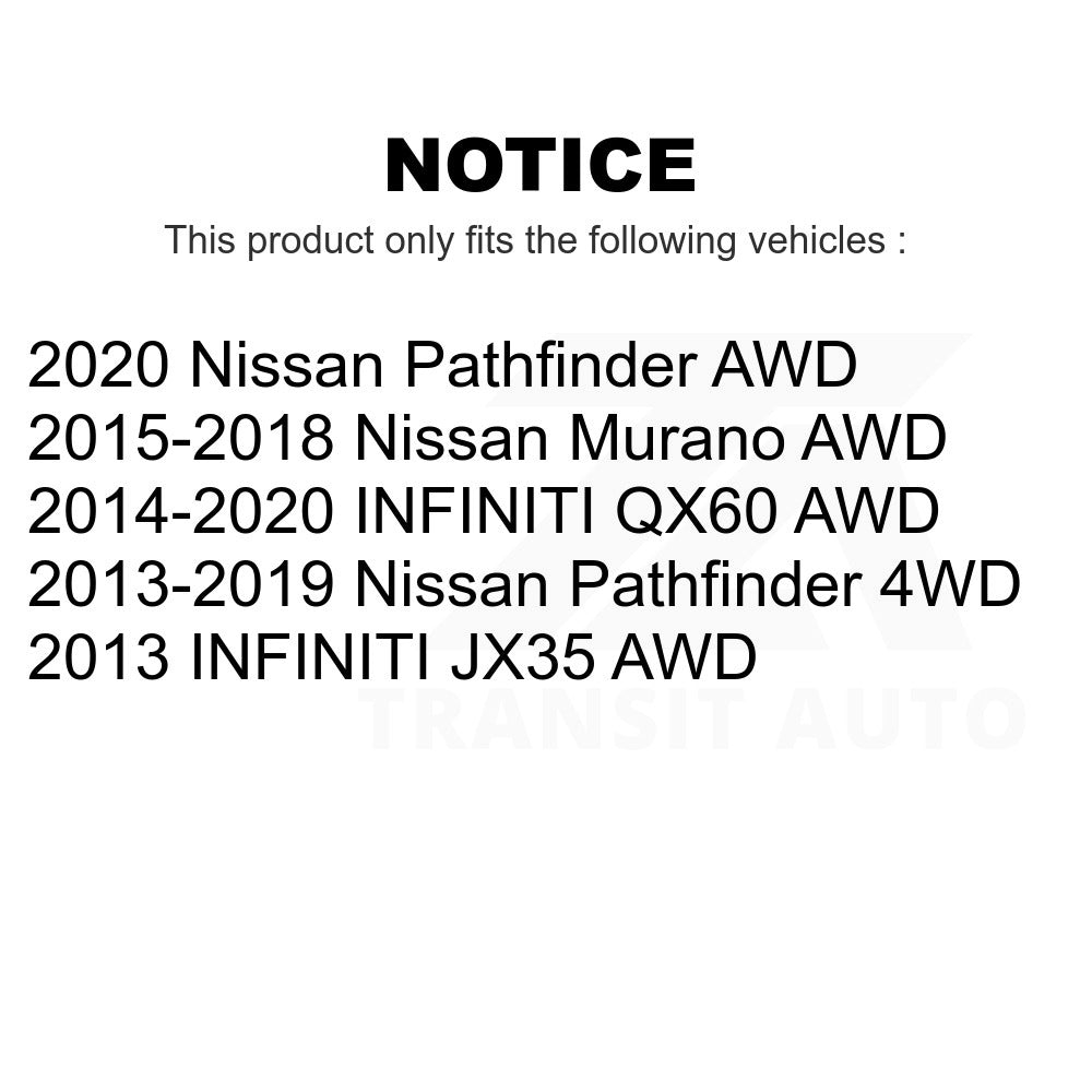Front Rear Wheel Bearing Hub Assembly Kit For Nissan Pathfinder Murano INFINITI