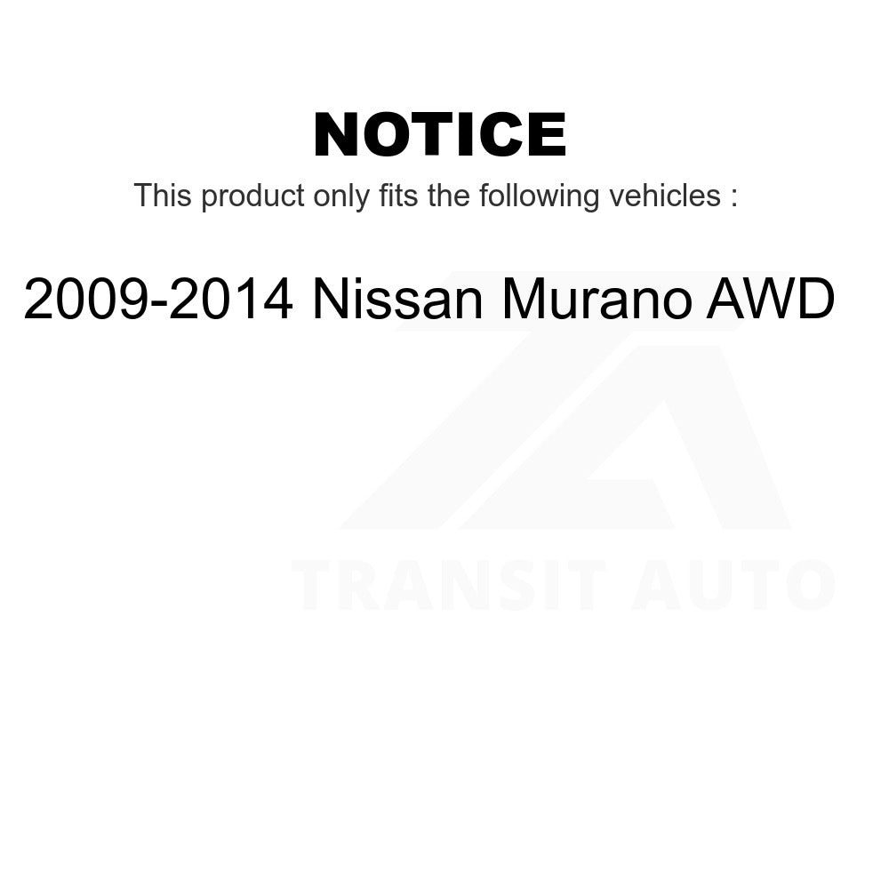 Front Rear Wheel Bearing & Hub Assembly Kit For 2009-2014 Nissan Murano AWD