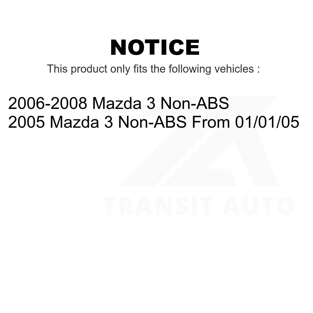 Front Rear Wheel Bearing And Hub Assembly Kit For Mazda 3 Non-ABS