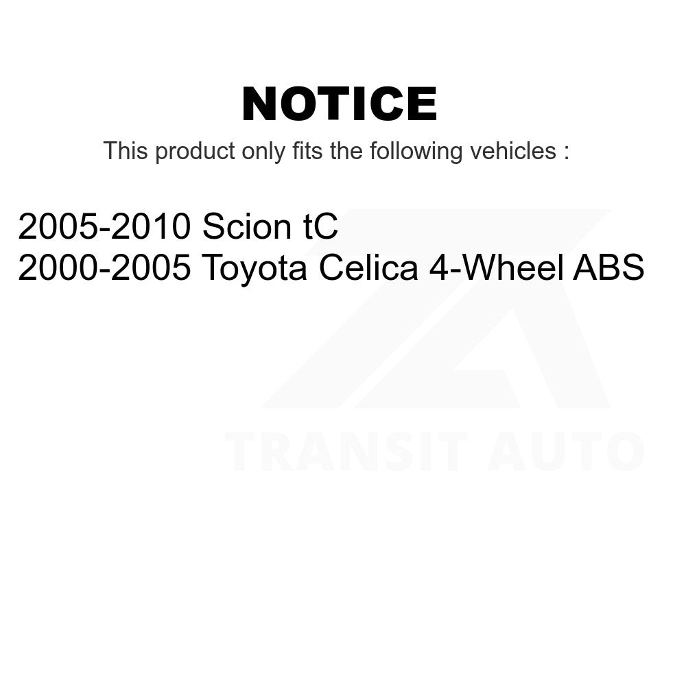 Front Rear Wheel Bearing And Hub Assembly Kit For Scion tC Toyota Celica