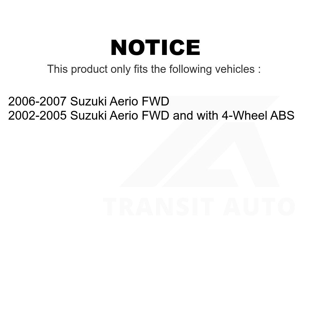Front Rear Wheel Bearing And Hub Assembly Kit For Suzuki Aerio