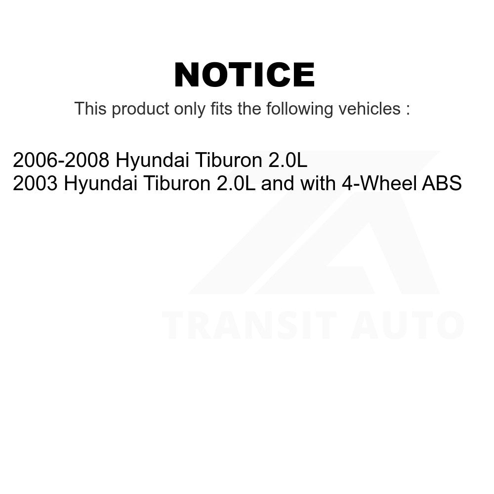 Front Rear Wheel Bearing And Hub Assembly Kit For Hyundai Tiburon