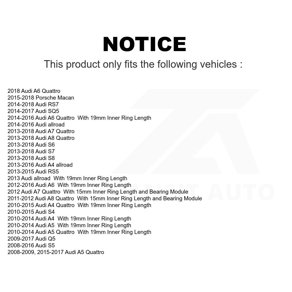 Front Rear Wheel Bearing Hub Assembly Kit For Audi Q5 A4 Porsche Macan A6 A5 A7