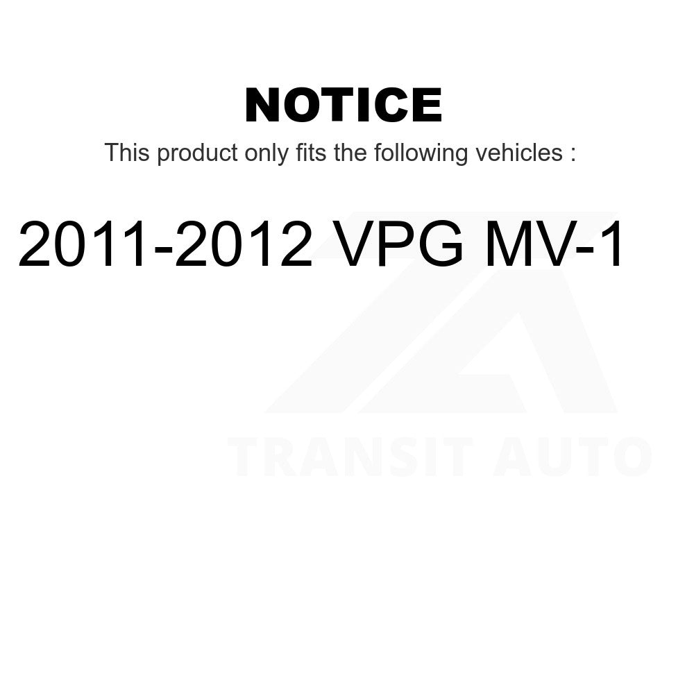 Front Rear Wheel Bearing & Hub Assembly Kit For 2011-2012 VPG MV-1