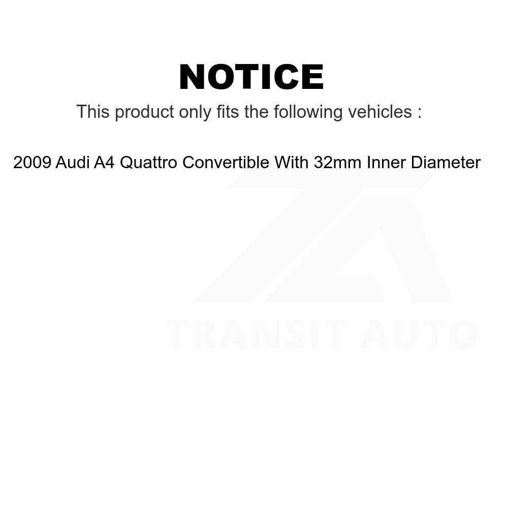Kit d'assemblage de roulement et moyeu de roue avant et arrière pour Audi A4 Quattro cabriolet 2009 