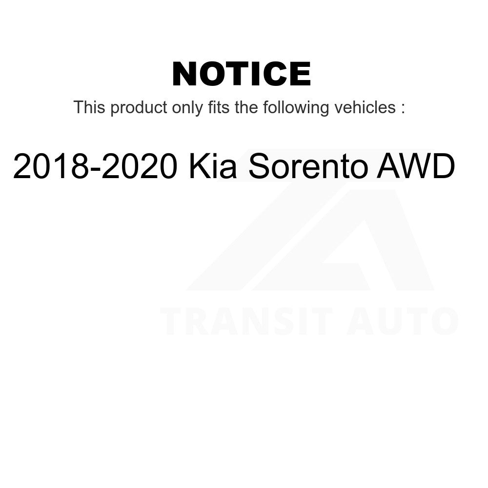 Paire de roulements de roue arrière et de moyeu pour Kia Sorento AWD 2018-2020 