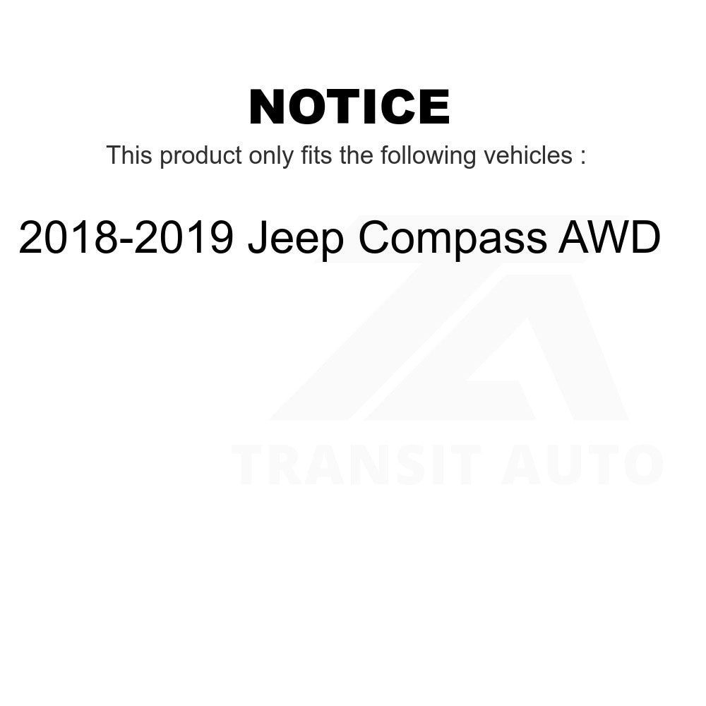 Front Rear Wheel Bearing And Hub Assembly Kit For 2018-2019 Jeep Compass AWD