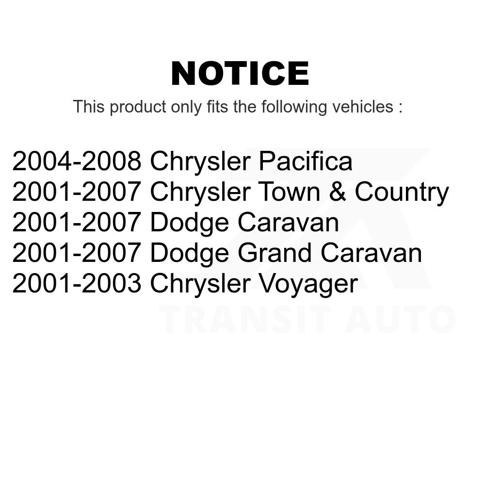 Front Suspension Strut Shock Mounting Pair For Dodge Chrysler Grand Caravan Town
