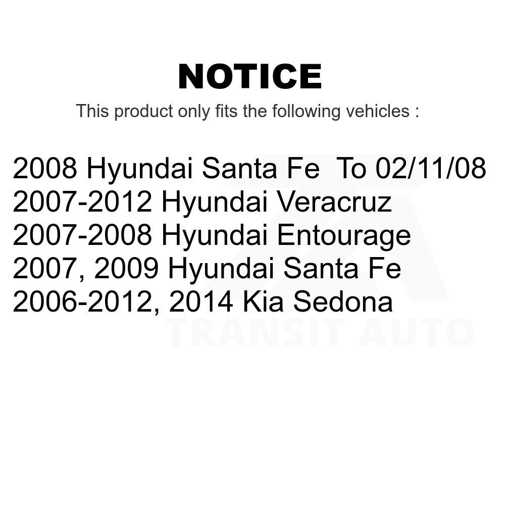 Front Suspension Strut Shock Mounting Pair For Hyundai Santa Fe Kia Sedona