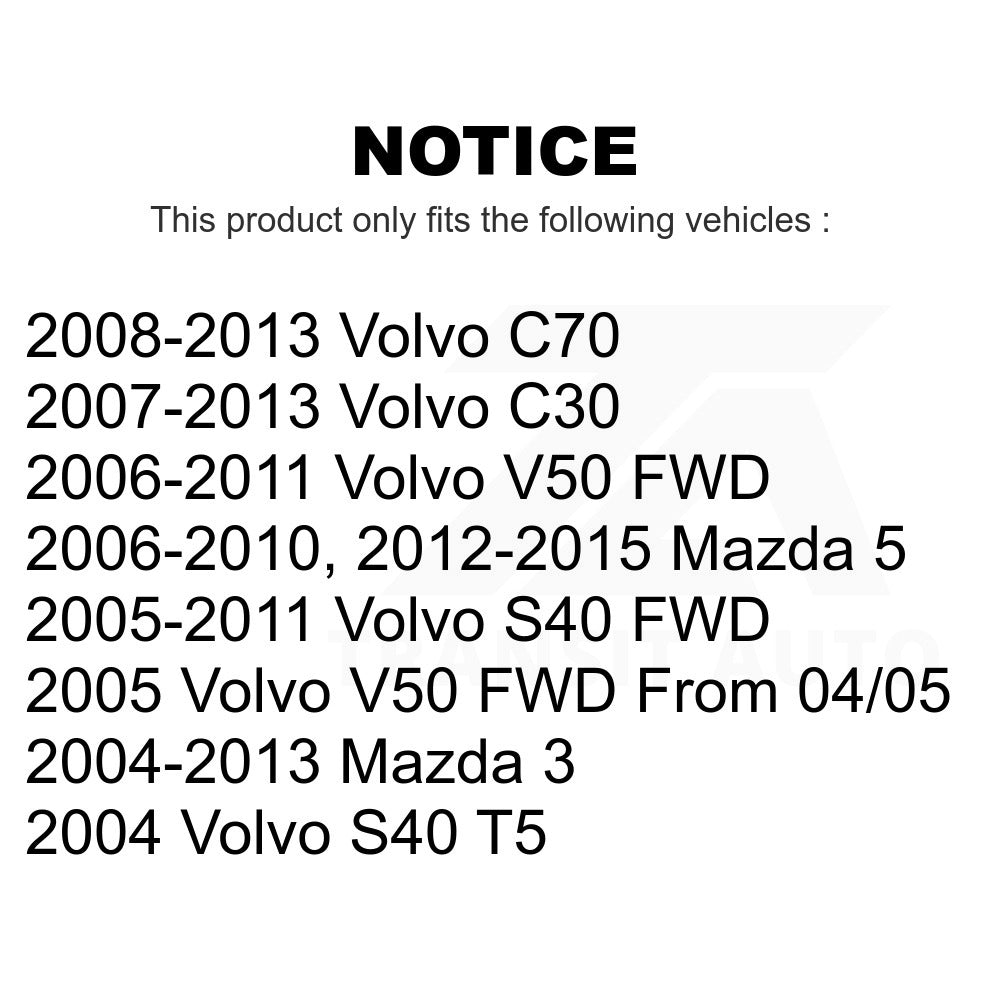 Front Suspension Strut Shock Mounting Pair For Mazda 3 Volvo 5 S40 C70 C30 V50