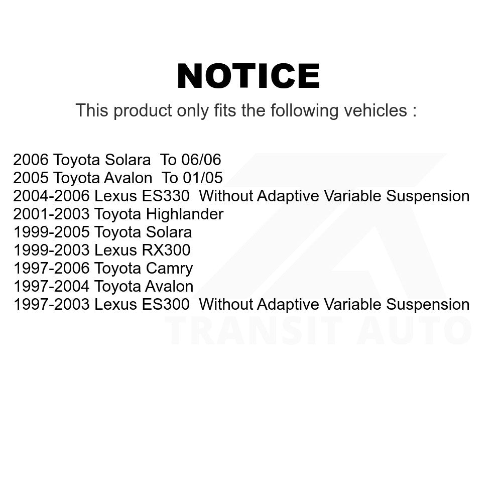 Rear Suspension Strut Shock Mounting Pair For Toyota Camry Lexus Avalon Solara