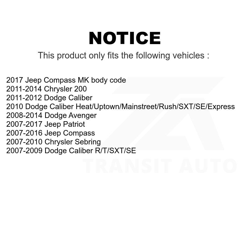 Rear Suspension Strut Shock Mounting Pair For Jeep Dodge Patriot Chrysler 200