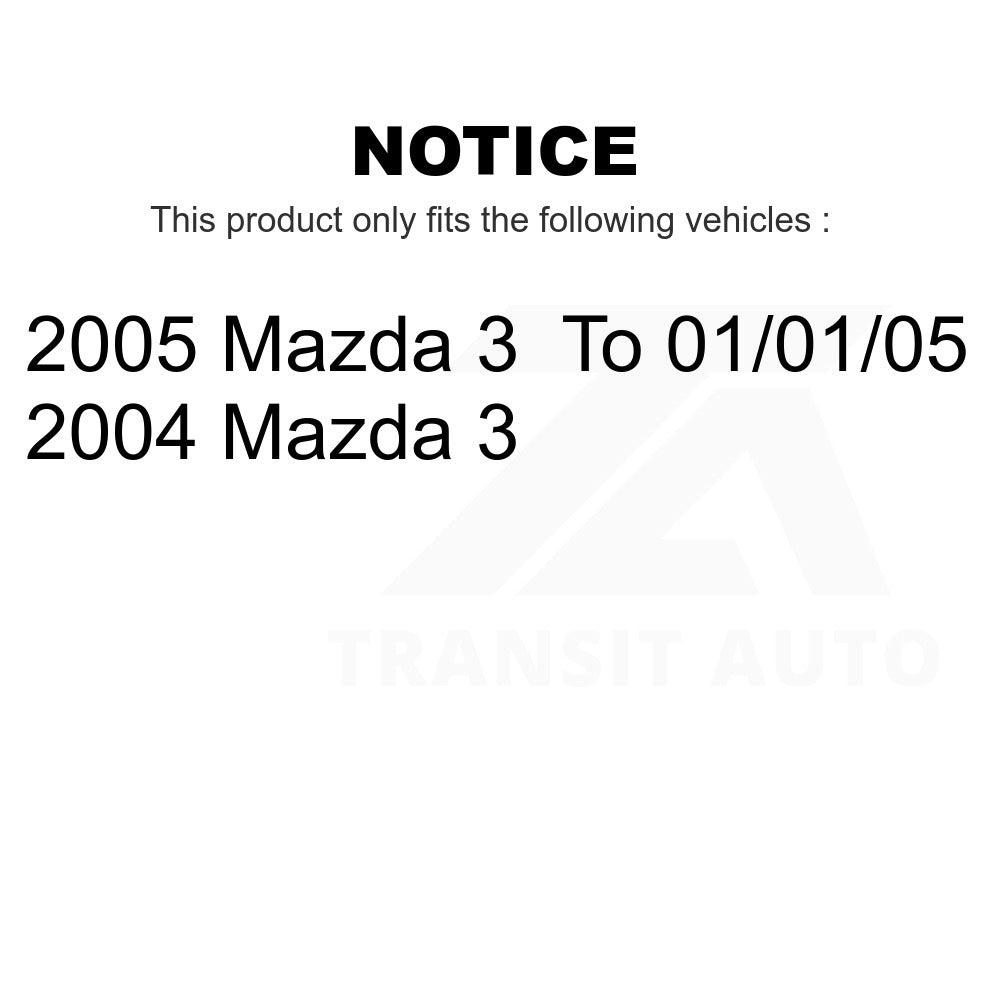 Front Hub Bearing Assembly And Link Kit For Mazda 3