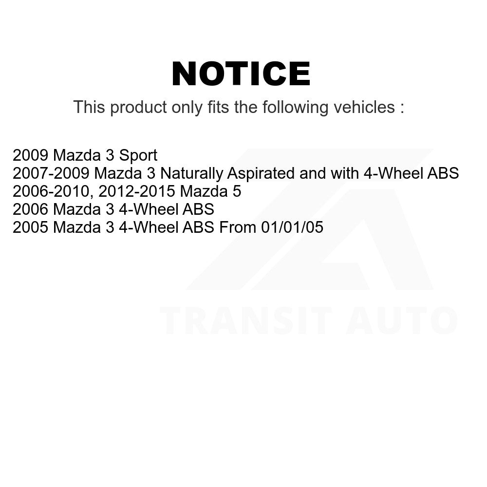 Front Wheel Bearing And Link Kit For Mazda 3 5 Sport