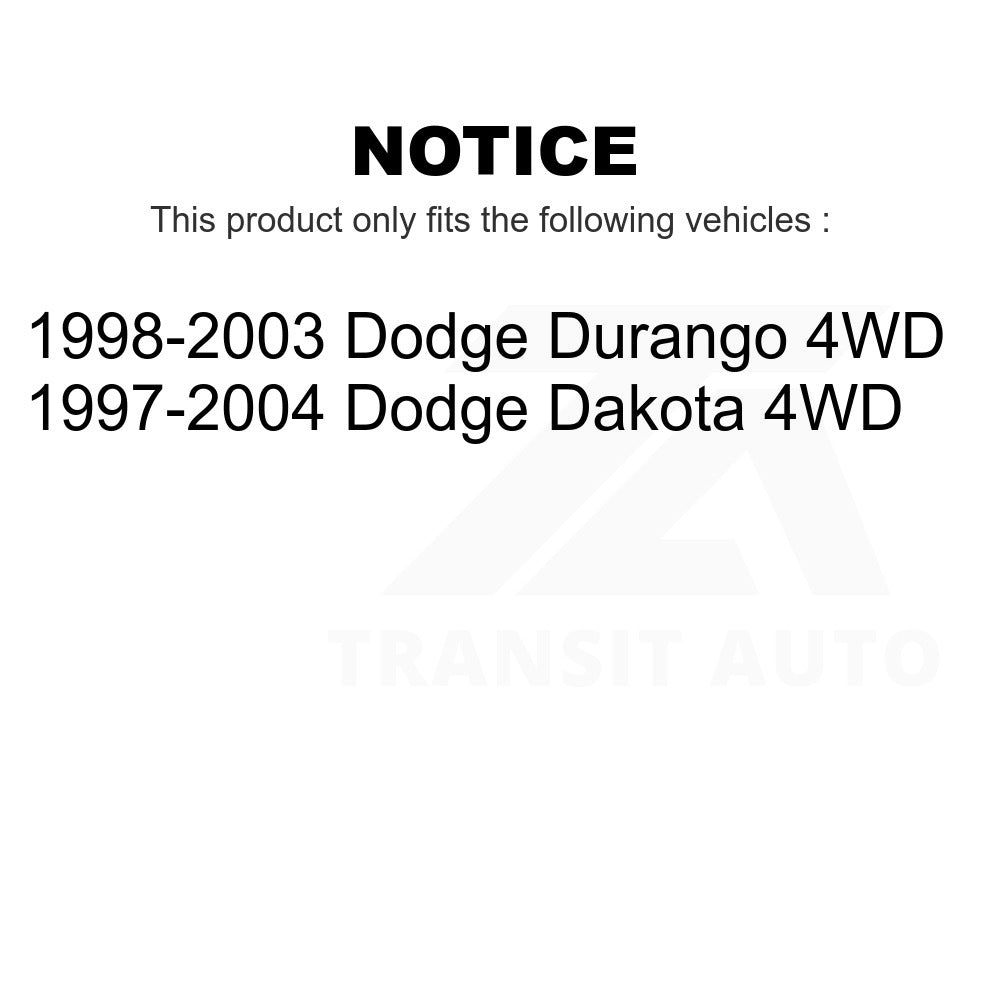 Kit d'amortisseur de Suspension avant et arrière, pour Dodge Dakota Durango 4WD 