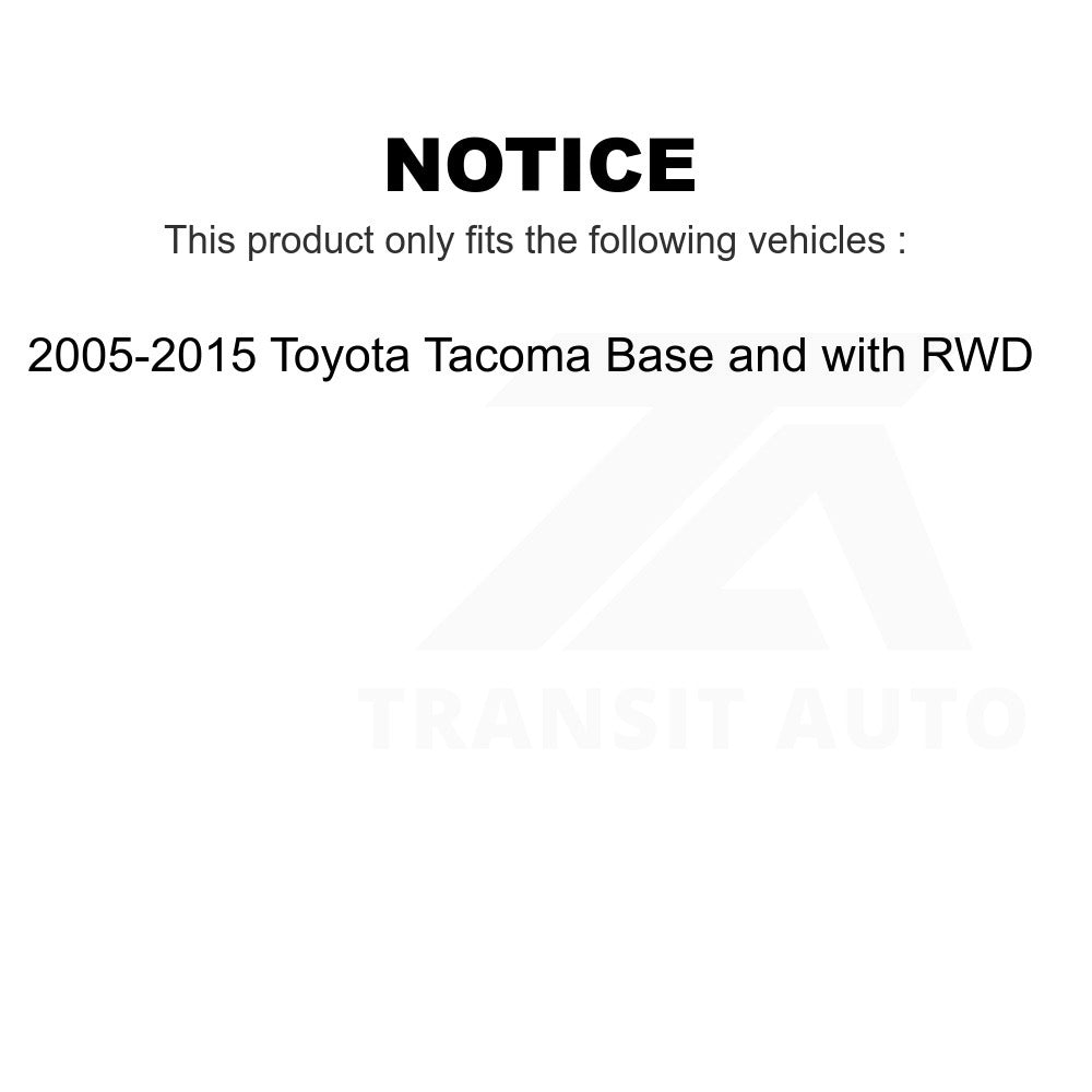 Rear Suspension Shock Absorber Pair For 2005-2015 Toyota Tacoma Base with RWD