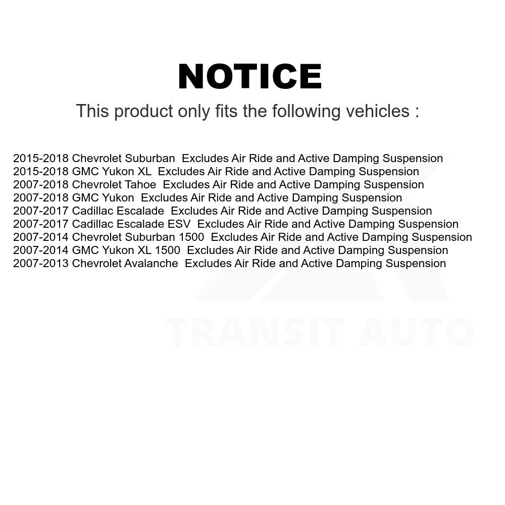 Front Strut Spring Pair For Chevrolet Tahoe GMC Yukon Suburban 1500 Cadillac XL