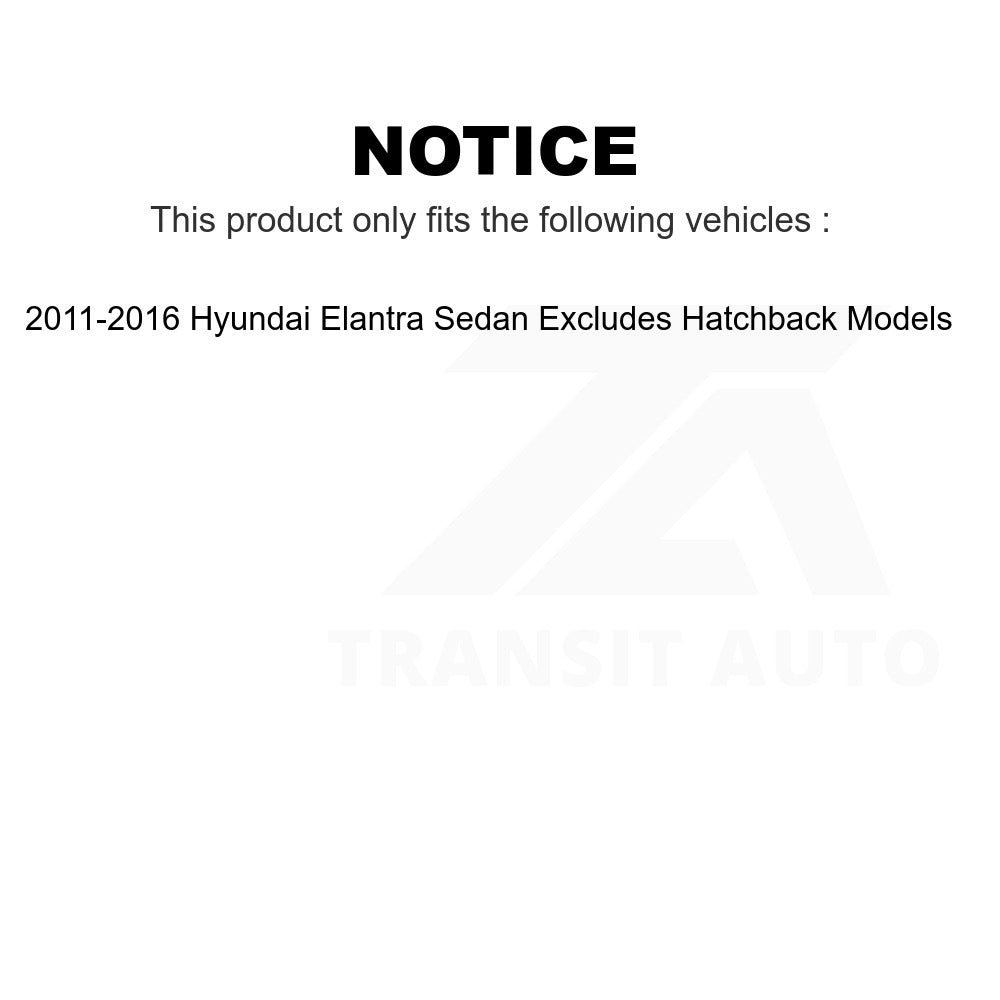 Kit de ressorts de jambe de force avant pour berline Hyundai Elantra 11-16, exclut les modèles à hayon