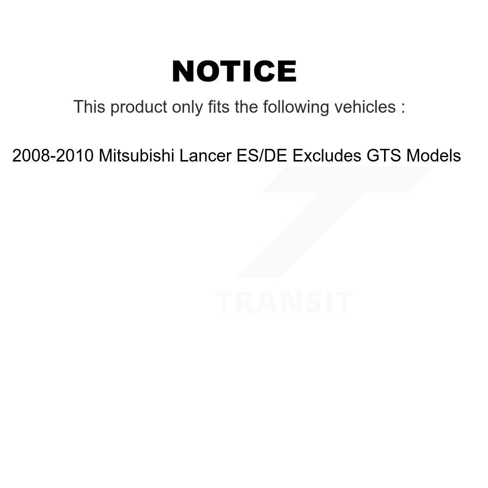 Front Rear Strut & Spring Kit For 2008-2010 Mitsubishi Lancer ES DE Excludes GTS Models K78M-100376