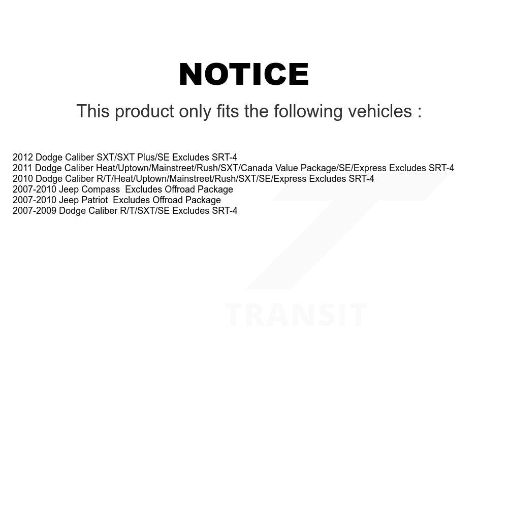 Front Rear Complete Shocks Strut Coil Spring Kit For Dodge Caliber Jeep Patriot Compass K78M-100378