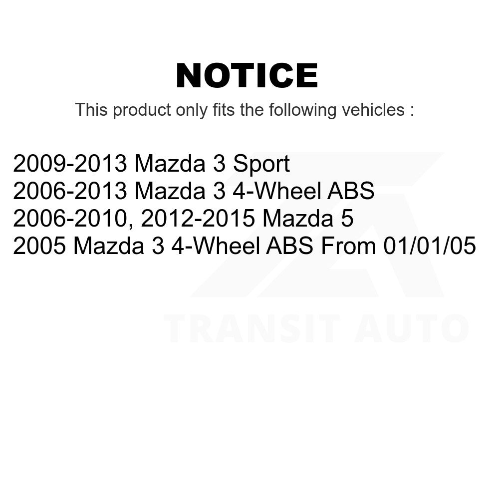 Front Wheel Bearing And Tie Rod End Kit For Mazda 3 5 Sport