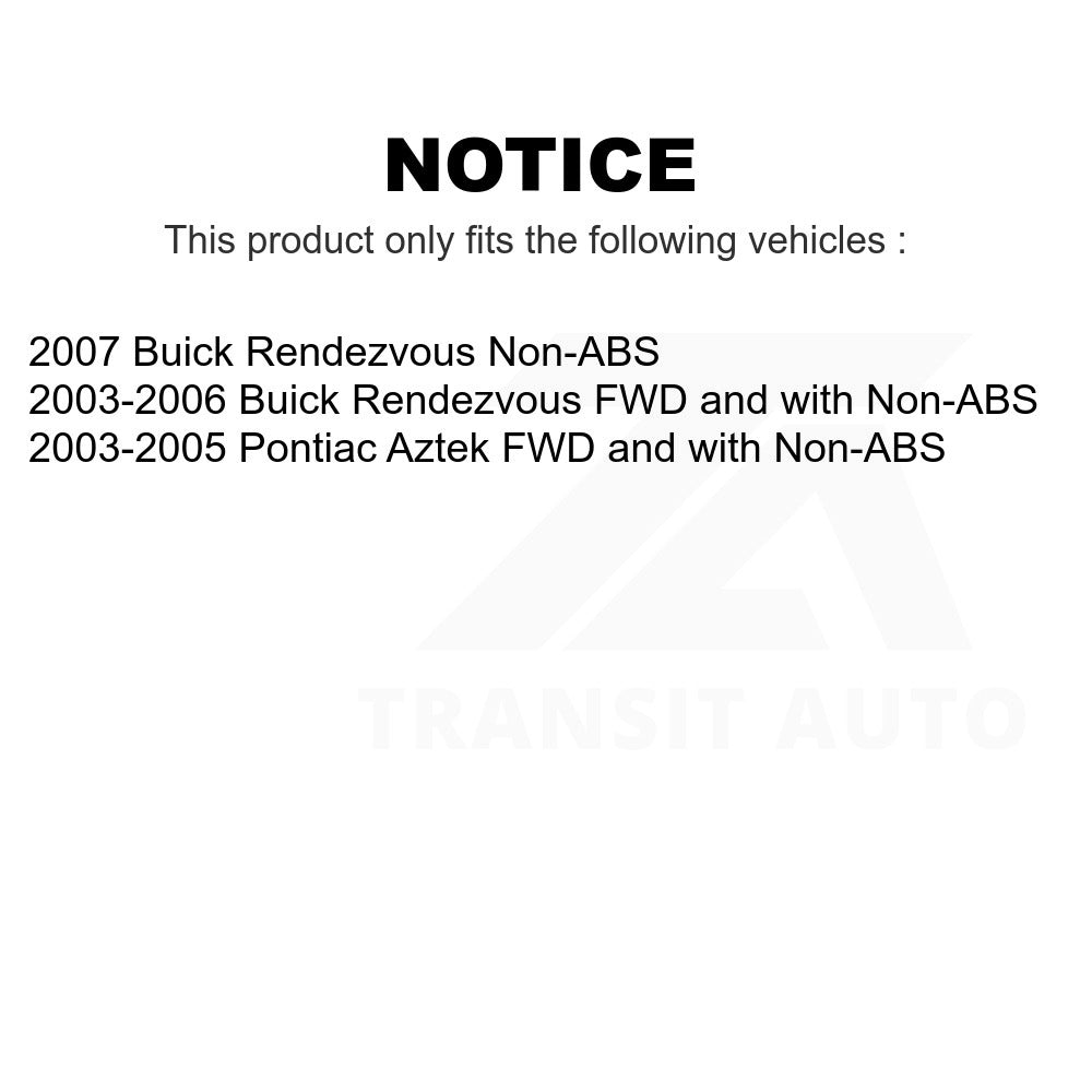 Front Wheel Bearing And Tie Rod End Kit For Buick Rendezvous Pontiac Aztek